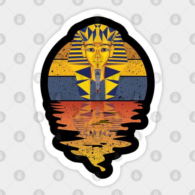 vintage Pharaoh reflected on lights of moon Sticker by mutarek